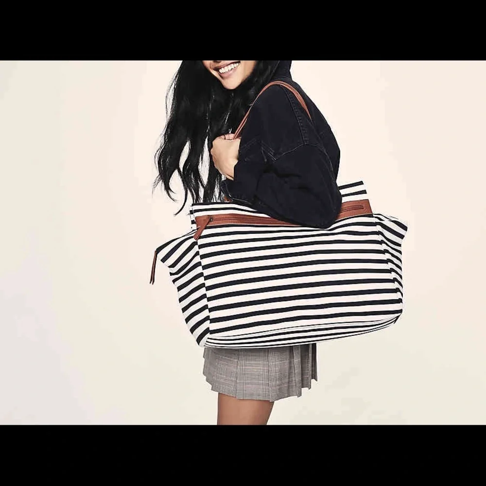 DSW striped Canvas Bag